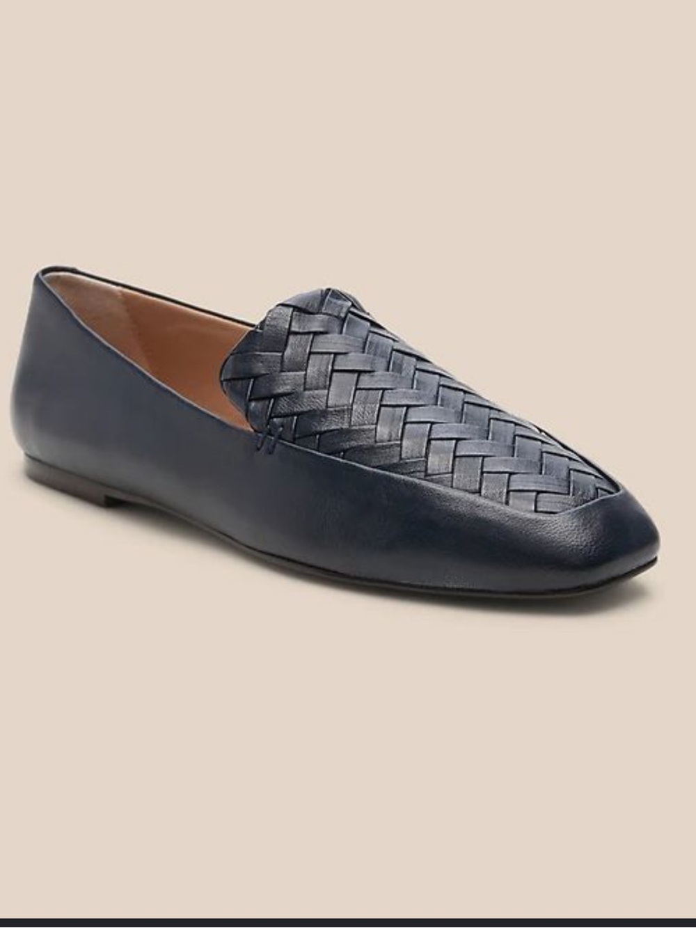 Banana Republic Navy Woven Leather Slip-On Loafer